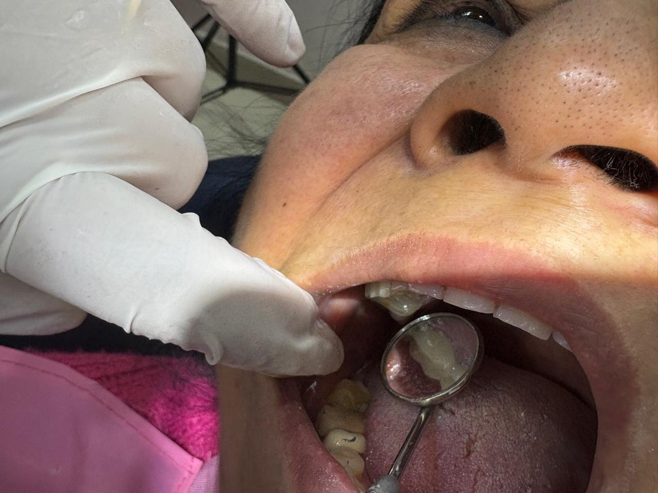 Braces & Faces dental clinic serving Burari — reception and waiting area at Mayur Vihar Phase 1